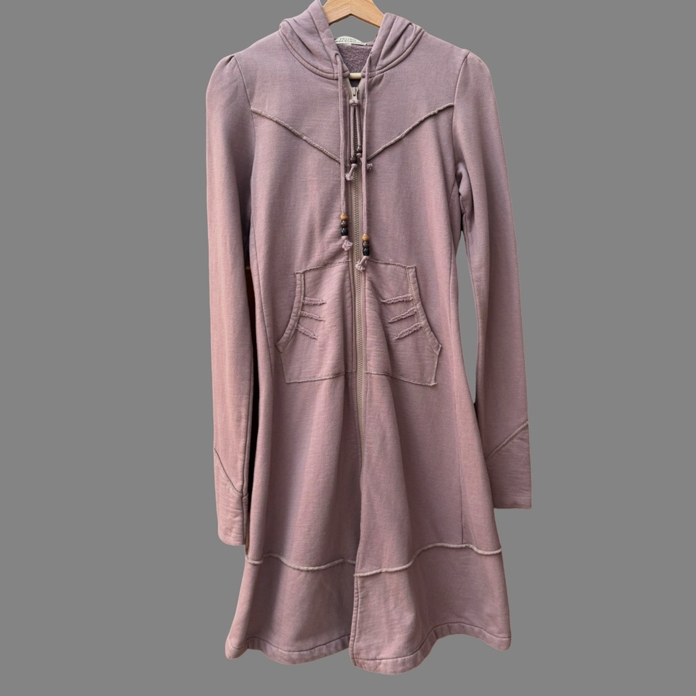 Prairie Underground - Dusty Purple Hooded Long Sleeve Hoodie Jacket/Dress - S